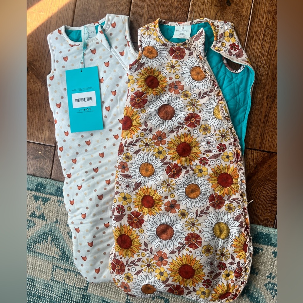 Lot of 2 posh peanut sleep sacks 0-6 months